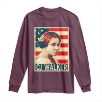 Madam CJ Walker Patriotic Long Sleeve Shirt Black History Month Gift - Wonder Print Shop