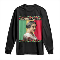 Madam CJ Walker Retro Sunset Long Sleeve Shirt Strong Black Woman Leader - Wonder Print Shop