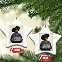 Madam CJ Walker Quote Ceramic Ornament I Got My Start By Giving Myself A Start - Wonder Print Shop