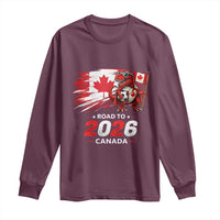 Funny Canada Soccer Dinosaur Long Sleeve Shirt Road To 2026