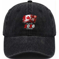 Funny Canada Soccer Dinosaur Washed Cotton Baseball Cap Road To 2026