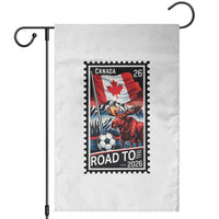 Canada Soccer Moose Garden Flag Vintage Postal Stamp Road To 2026