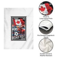Canada Soccer Moose Garden Flag Vintage Postal Stamp Road To 2026