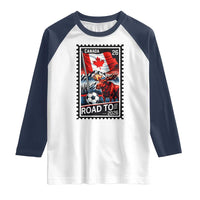 Canada Soccer Moose Raglan Shirt Vintage Postal Stamp Road To 2026