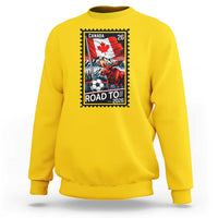 Canada Soccer Moose Sweatshirt Vintage Postal Stamp Road To 2026