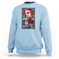 Canada Soccer Moose Sweatshirt Vintage Postal Stamp Road To 2026