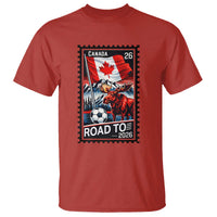 Canada Soccer Moose T Shirt Vintage Postal Stamp Road To 2026