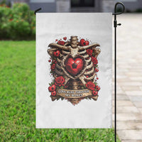 Love Runs Through My Bones Garden Flag Funny Skeleton Soccer Player Gift