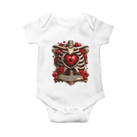 Love Runs Through My Bones Baby Onesie Funny Skeleton Soccer Player Gift