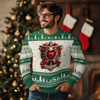 Love Runs Through My Bones Ugly Christmas Sweater Funny Skeleton Soccer Player Gift