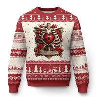 Love Runs Through My Bones Ugly Christmas Sweater Funny Skeleton Soccer Player Gift