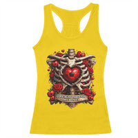 Love Runs Through My Bones Racerback Tank Top Funny Skeleton Soccer Player Gift
