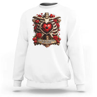 Love Runs Through My Bones Sweatshirt Funny Skeleton Soccer Player Gift