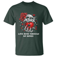 Love Runs Through My Bones T Shirt Funny Skeleton Soccer Gift