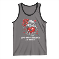 Love Runs Through My Bones Tank Top Funny Skeleton Soccer Gift