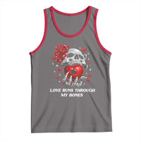 Love Runs Through My Bones Tank Top Funny Skeleton Soccer Gift