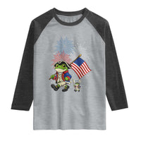 Funny Patriotic Frog Raglan Shirt Celebrating 250 Years Of Freedom