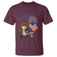Funny Patriotic Frog T Shirt Celebrating 250 Years Of Freedom