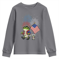 Funny Patriotic Frog Youth Sweatshirt Celebrating 250 Years Of Freedom