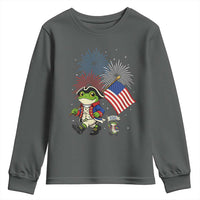 Funny Patriotic Frog Youth Sweatshirt Celebrating 250 Years Of Freedom