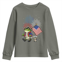 Funny Patriotic Frog Youth Sweatshirt Celebrating 250 Years Of Freedom