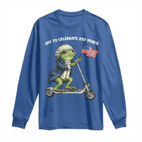 Funny Patriotic Frog Long Sleeve Shirt Off To Celebrate 250 Years Of Freedom