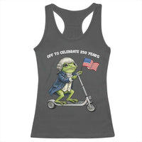 Funny Patriotic Frog Racerback Tank Top Off To Celebrate 250 Years Of Freedom