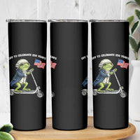 Funny Patriotic Frog Skinny Tumbler Off To Celebrate 250 Years Of Freedom