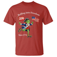 Funny Patriotic Frog T Shirt Rolling Into 250 Years Of Liberty