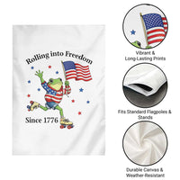 Funny Patriotic Frog Garden Flag Rolling Into Freedom Since 1776
