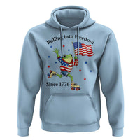 Funny Patriotic Frog Hoodie Rolling Into Freedom Since 1776
