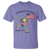 Funny Patriotic Frog T Shirt Rolling Into Freedom Since 1776