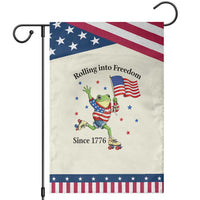 Funny Patriotic Frog Garden Flag Rolling Into Freedom Since 1776