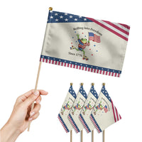Funny Patriotic Frog Patriotic Handheld Flag Rolling Into Freedom Since 1776