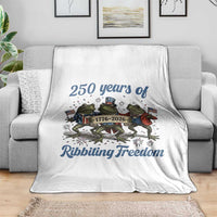 Funny Frog 250 Years Of Ribbiting Freedom Throw Blanket