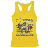 Funny Frog 250 Years Of Ribbiting Freedom Racerback Tank Top