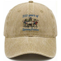 Funny Frog 250 Years Of Ribbiting Freedom Washed Cotton Baseball Cap