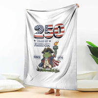 Patriotic Frog Raising The Torch Throw Blanket 250 Years Of Freedom