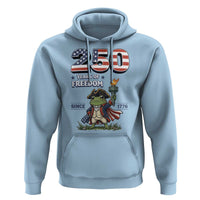 Patriotic Frog Raising The Torch Hoodie 250 Years Of Freedom