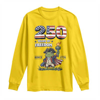 Patriotic Frog Raising The Torch Long Sleeve Shirt 250 Years Of Freedom
