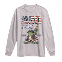 Patriotic Frog Raising The Torch Long Sleeve Shirt 250 Years Of Freedom