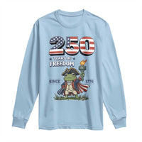 Patriotic Frog Raising The Torch Long Sleeve Shirt 250 Years Of Freedom