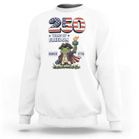Patriotic Frog Raising The Torch Sweatshirt 250 Years Of Freedom