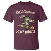 Funny Frog Off To Celebrate 250 Years Of Freedom T Shirt Patriotic Gift