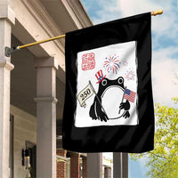 Funny Patriotic Grumpy Frog 250th Anniversary USA Garden Flag