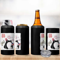 Funny Patriotic Grumpy Frog 250th Anniversary USA 4 in 1 Can Cooler Tumbler
