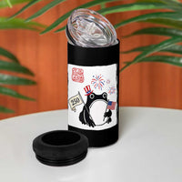 Funny Patriotic Grumpy Frog 250th Anniversary USA 4 in 1 Can Cooler Tumbler