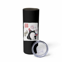 Funny Patriotic Grumpy Frog 250th Anniversary USA Skinny Tumbler