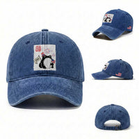 Funny Patriotic Grumpy Frog 250th Anniversary USA Washed Cotton Baseball Cap