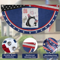 Funny Grumpy Frog 250th Anniversary USA Patriotic Fan Flag Red White Blue USA Celebration